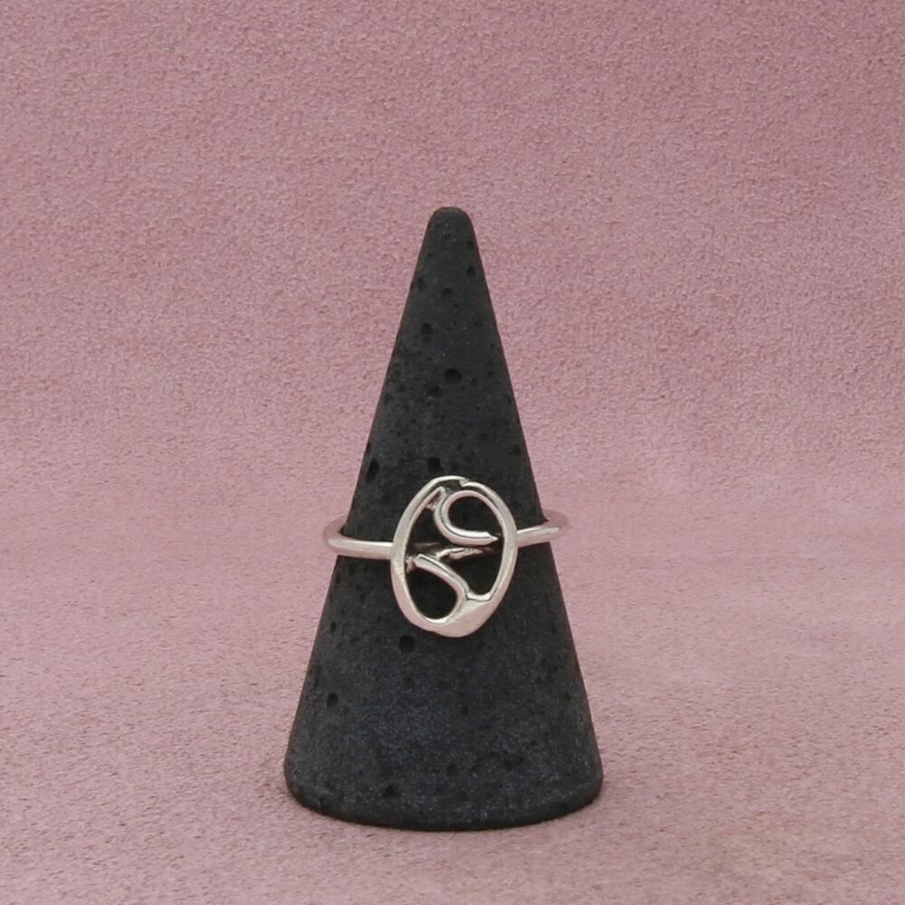 sterling silver zodiac cancer symbol ring size 7